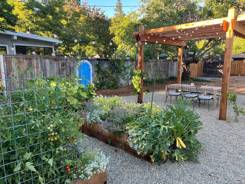 The garden is for your picking - tomatoes, squash, zucchini, herbs.