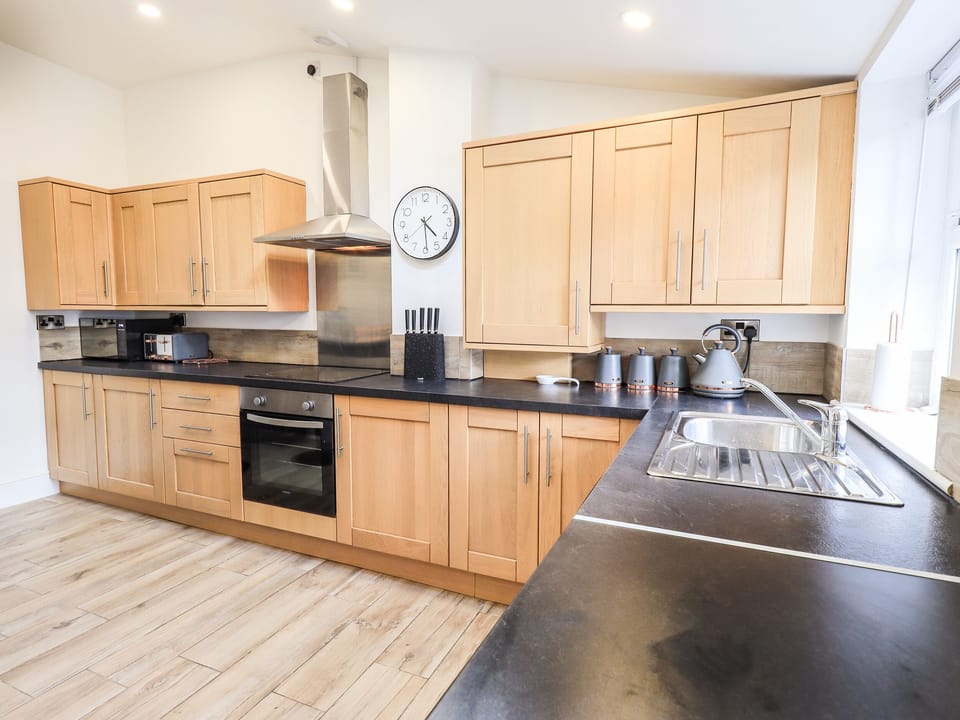 Fridge, dishwasher, electric kettle, toaster