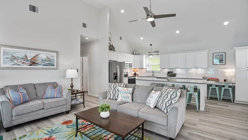 Open concept living room & Kitchen area.