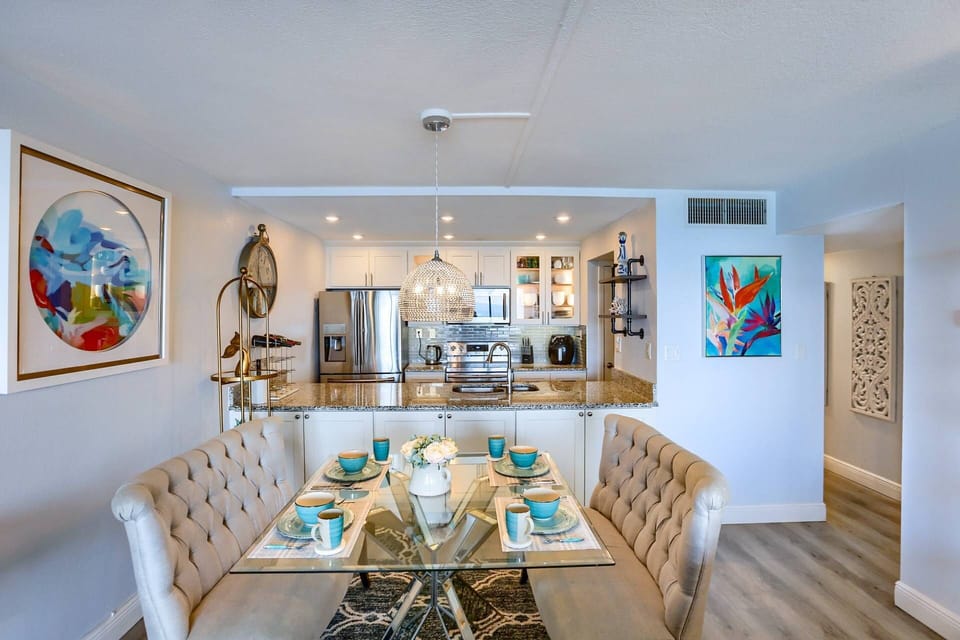 Open-concept kitchen and dining area