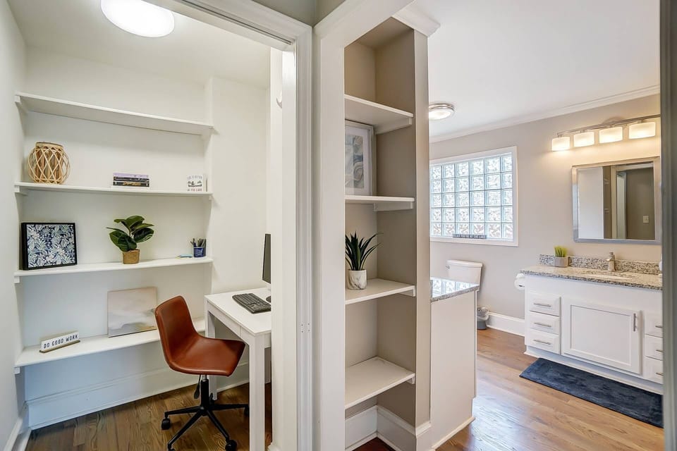 For those of you working remotely, we do provide a workstation adjacent to the master bedroom!