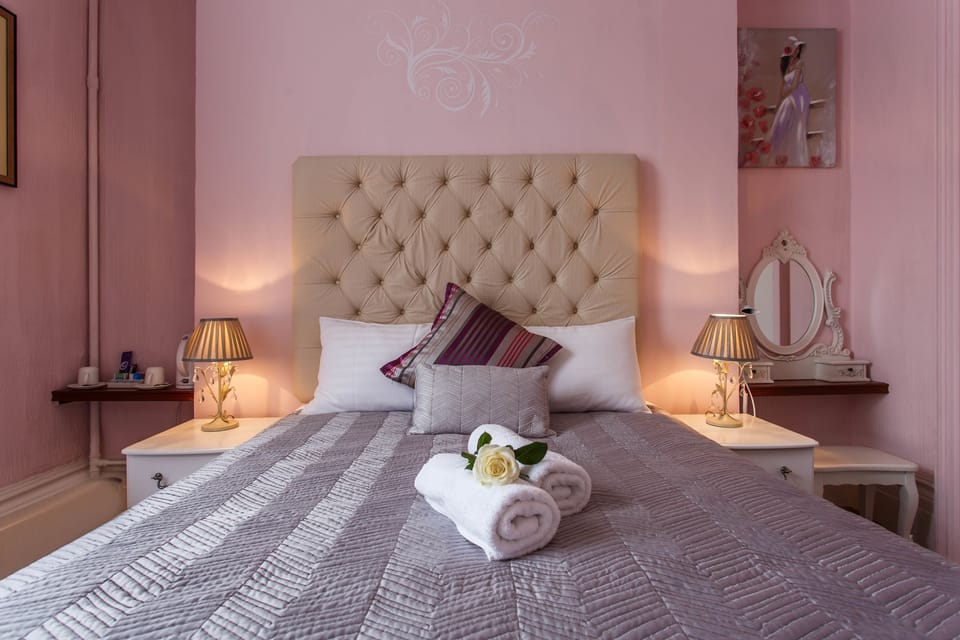 Blush & Grey Room 1 | Egyptian cotton sheets, premium bedding, free minibar