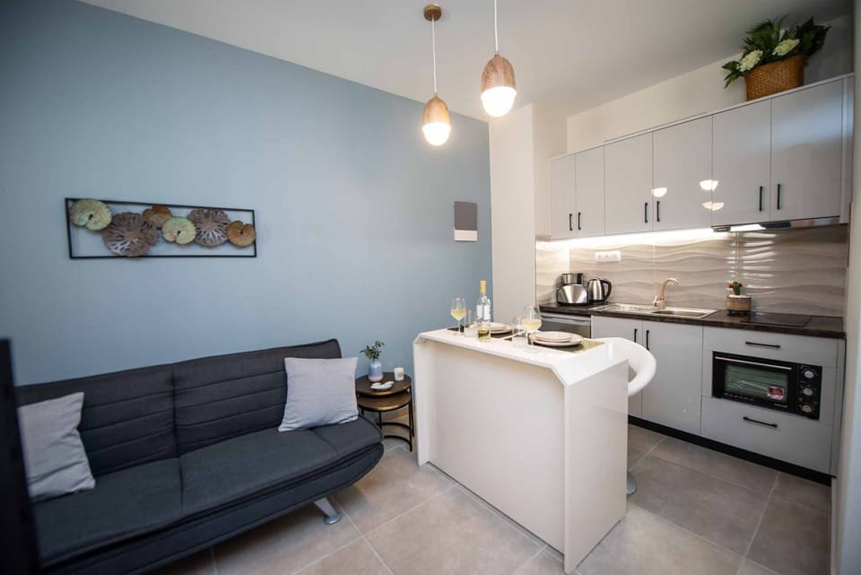 Katrin Studio kefalomandouko Corfu Kitchen And Living Area 