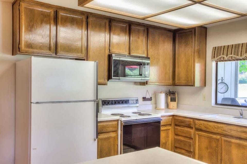 with a window that looks out to the deck