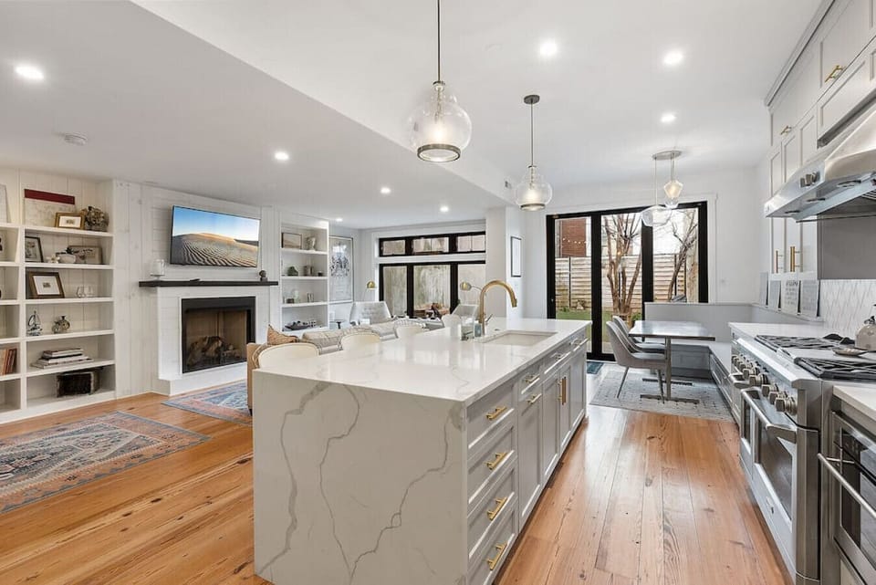 Kitchen space is bright, modern and comfortable