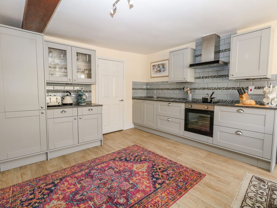 Fridge, dishwasher, electric kettle, toaster