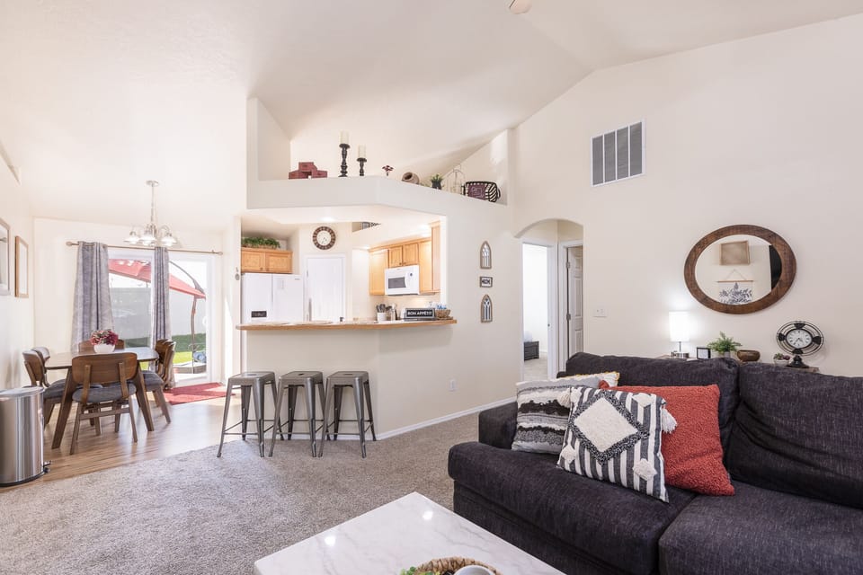 Living room and kitchen view