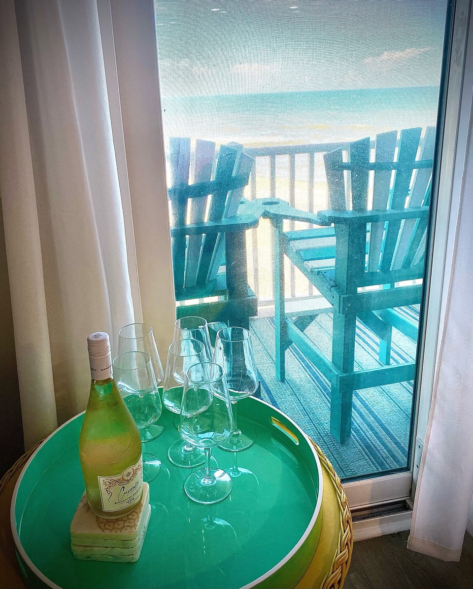 Enjoy these beach views with a drink!
