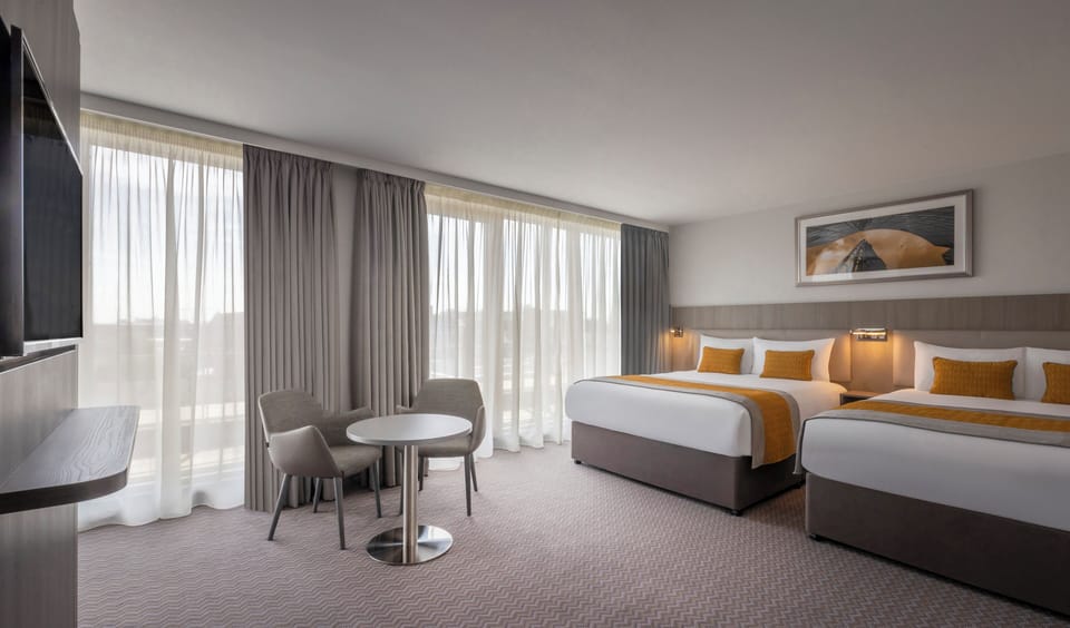Double Double Room | In-room safe, desk, laptop workspace, blackout drapes
