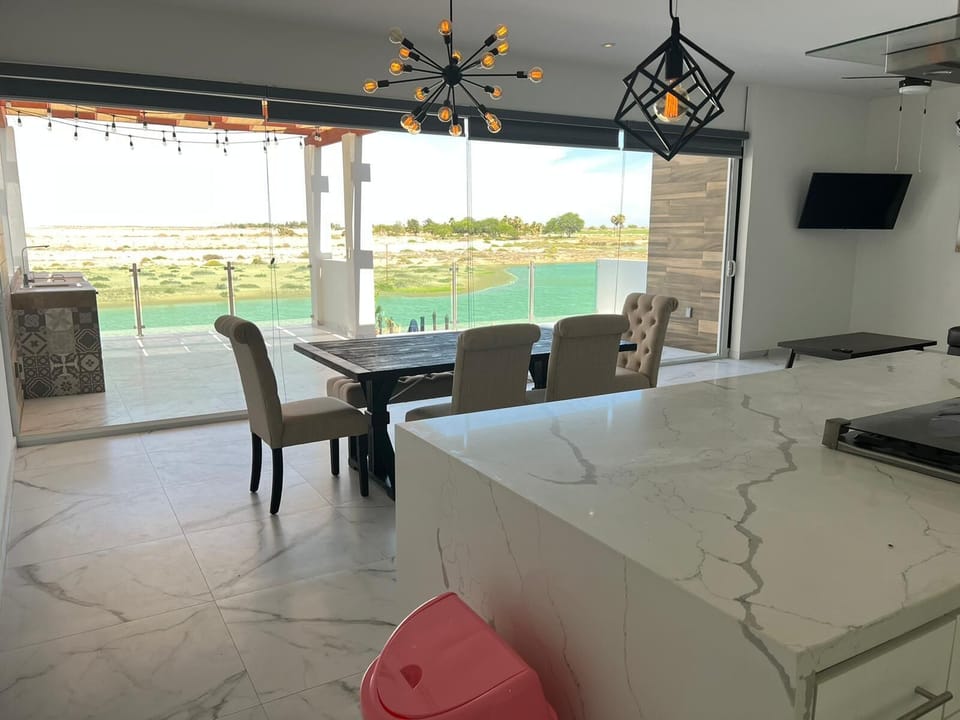 View from the kitchen to the balcony