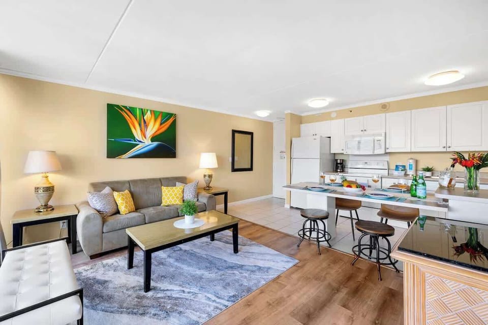 Living room and kitchen