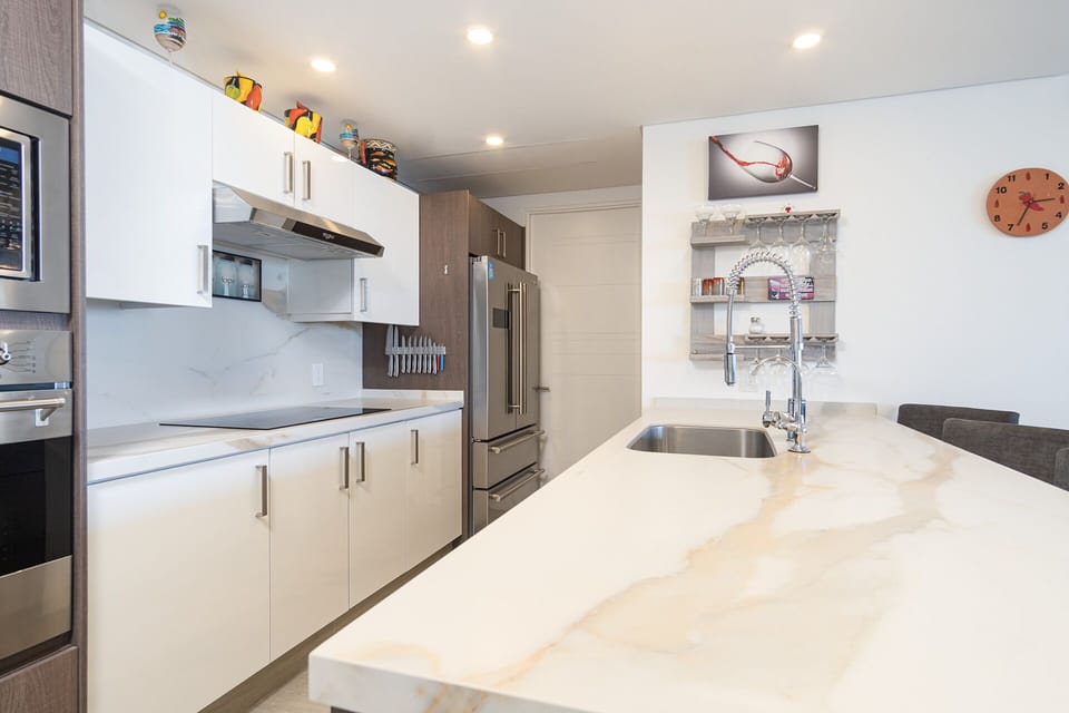 the kitchen