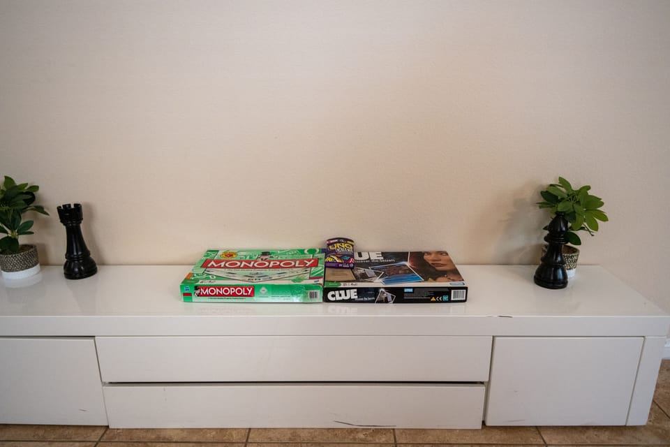 Stylish living room area, ideal for family game nights