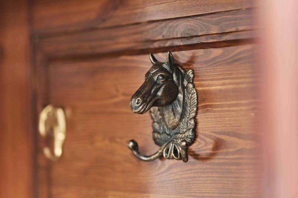 Detailed close-up of brass decor elements, adding a touch of sophistication to the interior.