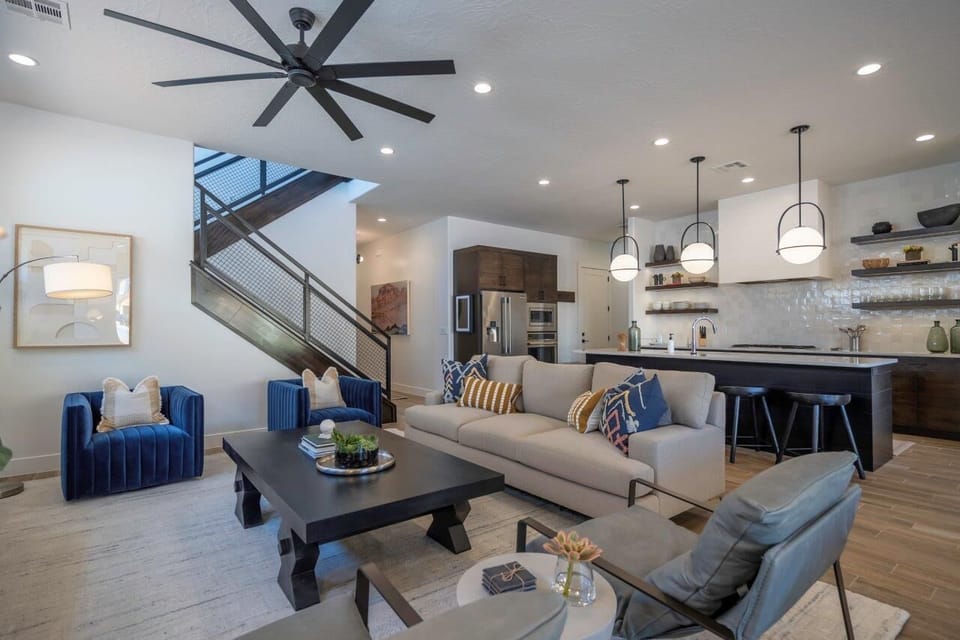 Main floor living areas offer ample space for gathering