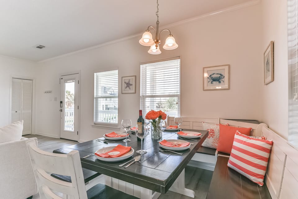 Open concept dining, living and kitchen so everyone is part of the conversation.