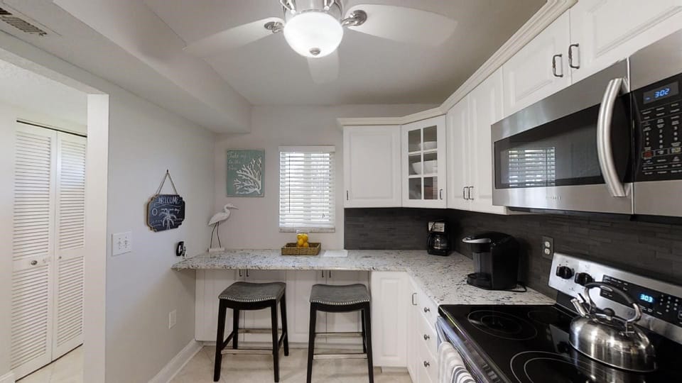 kitchen with small bar area