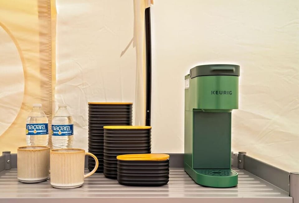 Coffee and tea service provided in your stargazer and up at The Overlook.