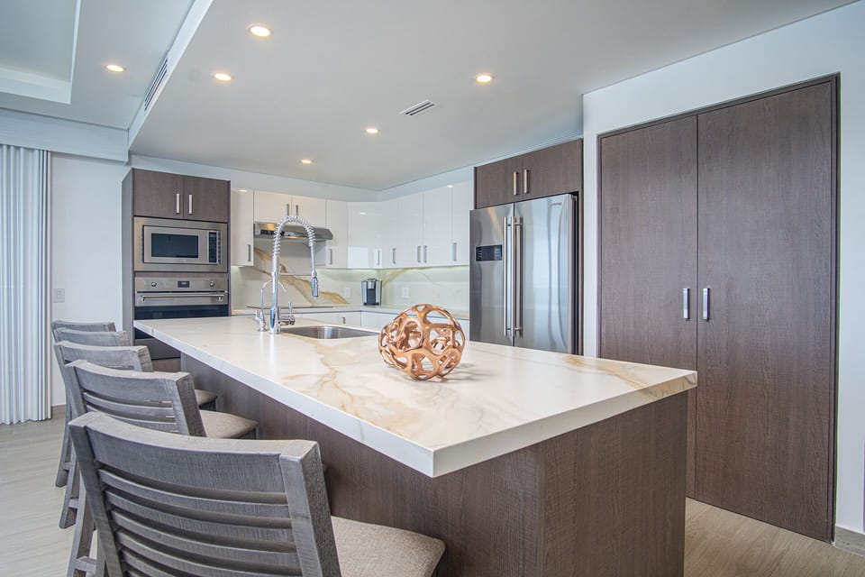 the kitchen