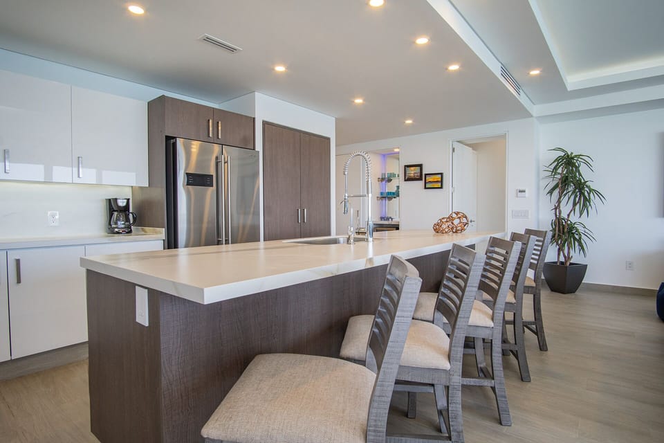 kitchen with large island