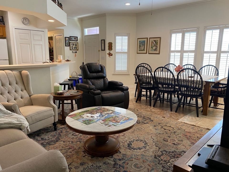 Large living and dining area.  