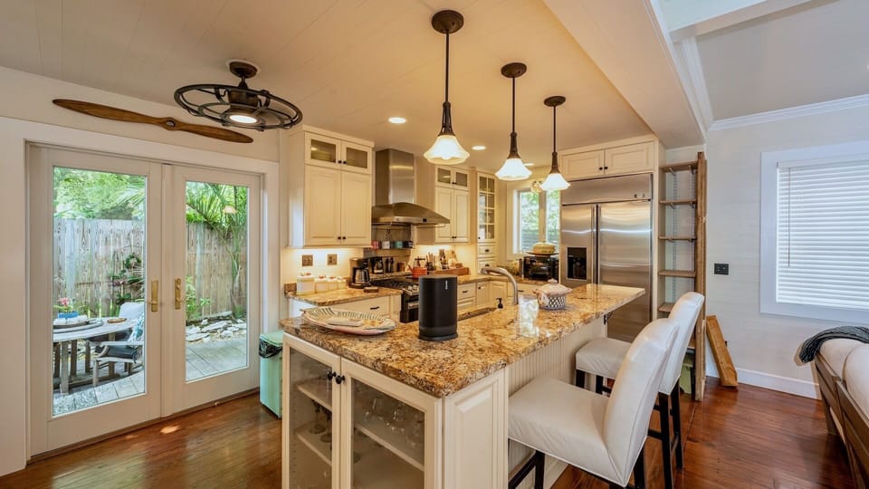 The kitchen island is enormous...