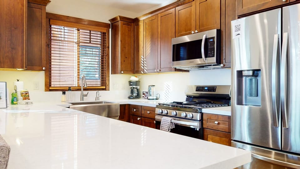 Indoors, Kitchen, Microwave, Oven, Refrigerator