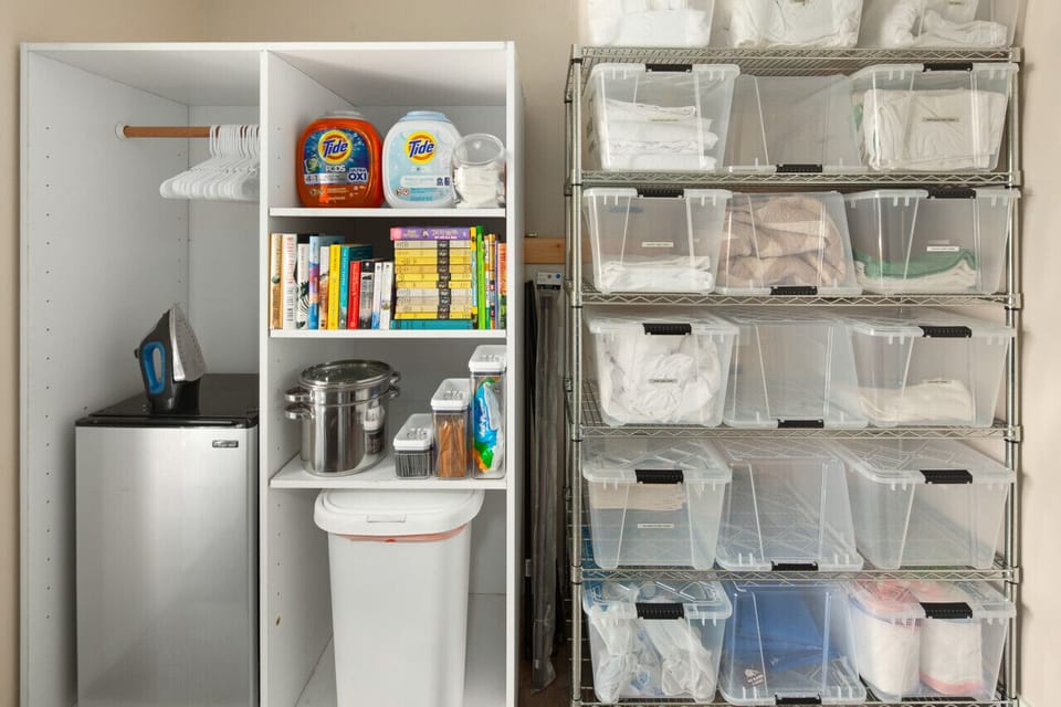 All items listed are available for guest use:  Tide Pods and Bounce Sheets, Mini Library, S'mores Kit, Additional Cookware, Iron and Ironing Board, Hangers to dry clothes if preferred