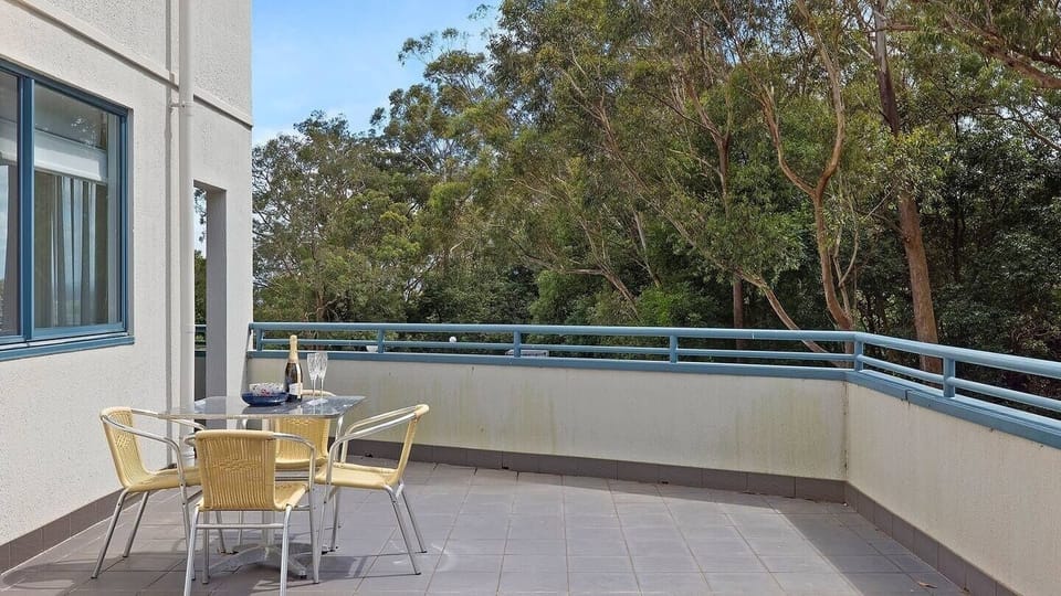 Side balcony with bushland views