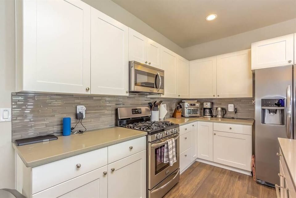 Fully stocked kitchen to cook from home or prepare any left overs.