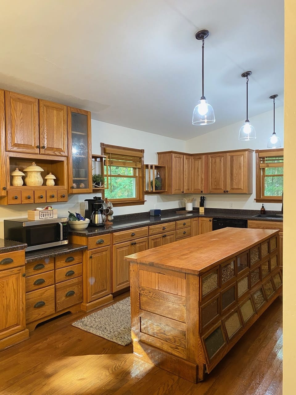 Kitchen with vintage island