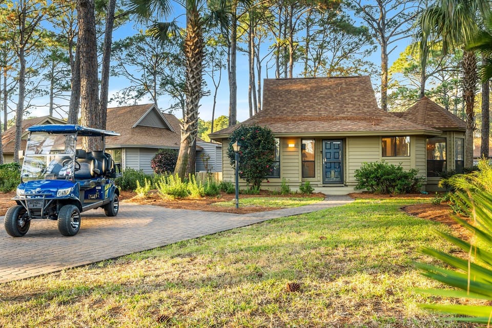 Front of Home with Golf Cart