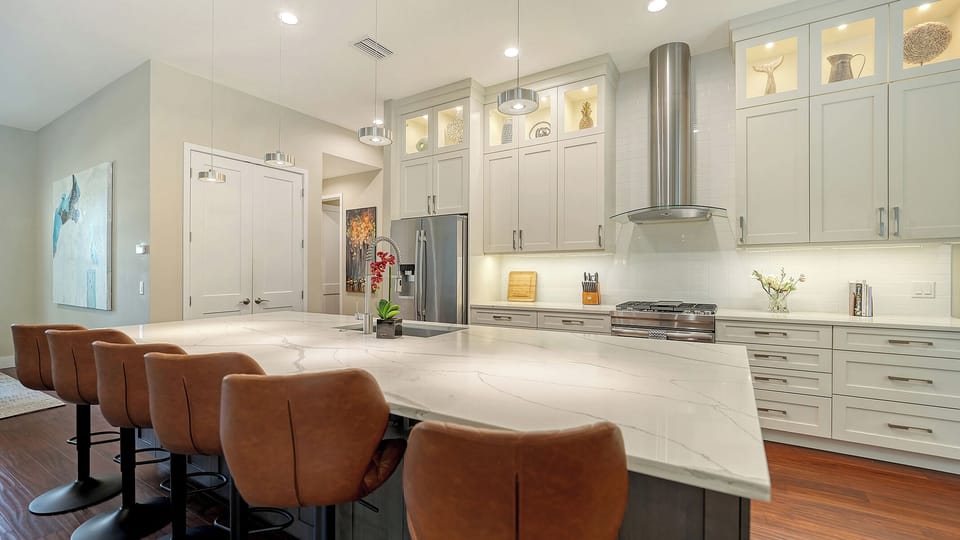 Designed for guests who genuinely love a meticulously stocked kitchen plus Jenn-Air appliances, commercial-quality cookware, premium spices and a kitchen equipped far beyond the typical vacation rental.