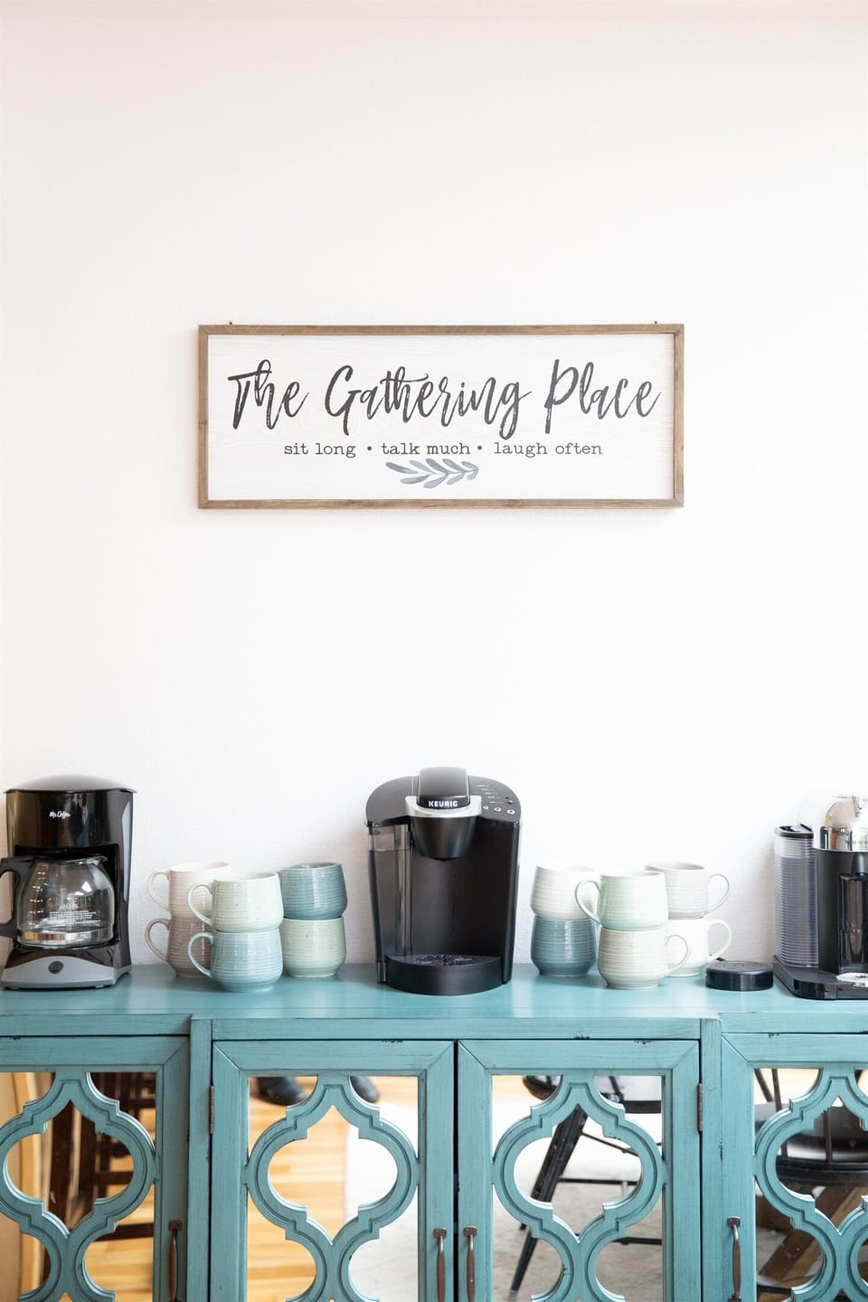 Coffee Bar with Regular Coffee Maker, Keurig, + Nespresso Machines