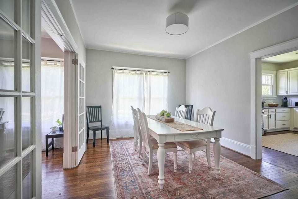 dining room table that can accommodate up to six people