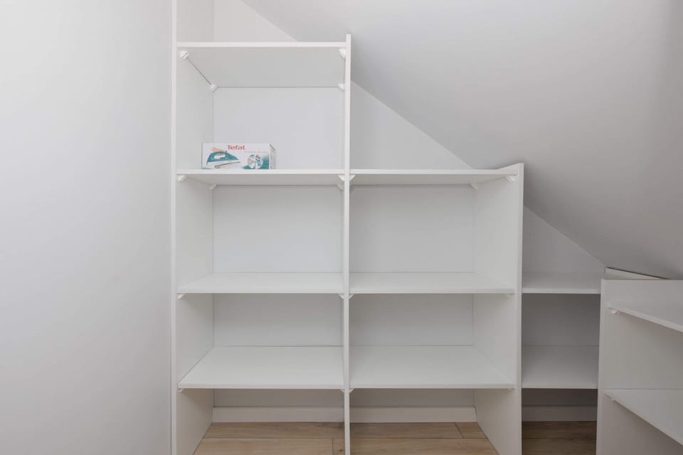 A rack for luggage and accessories.
