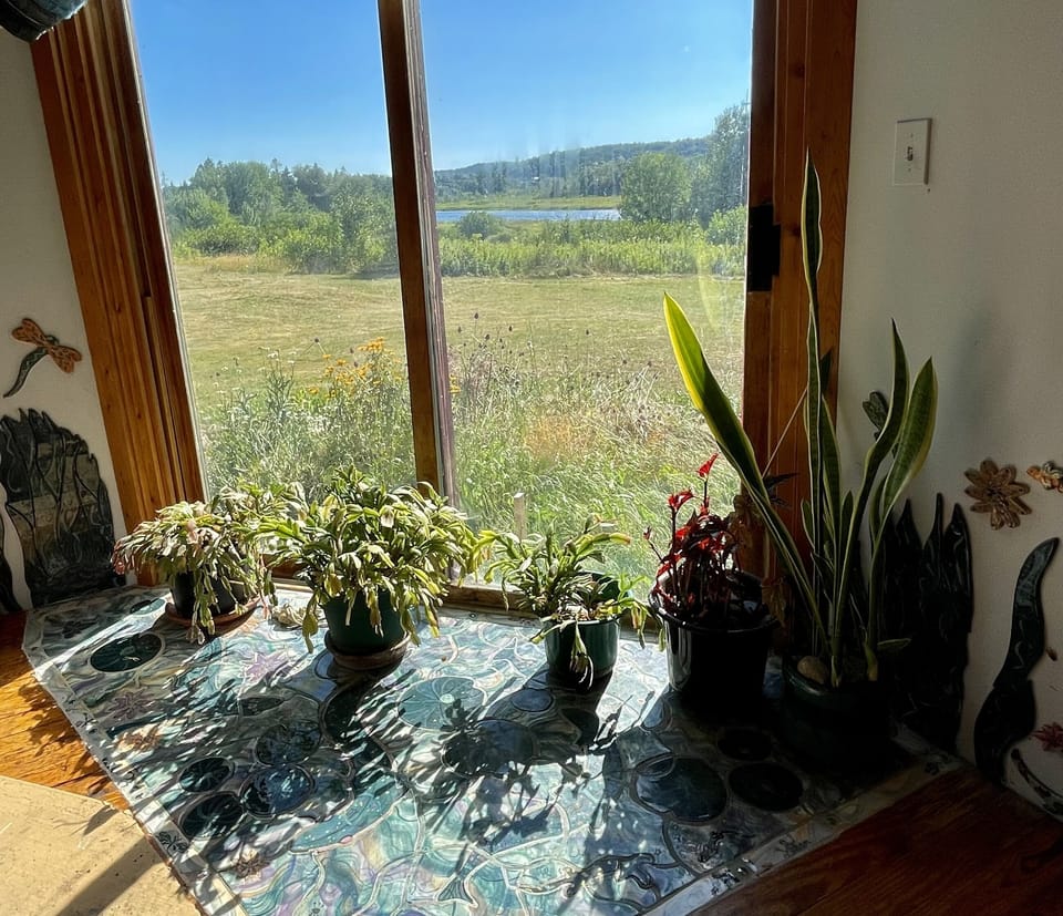 kitchen/ dinging room view to river