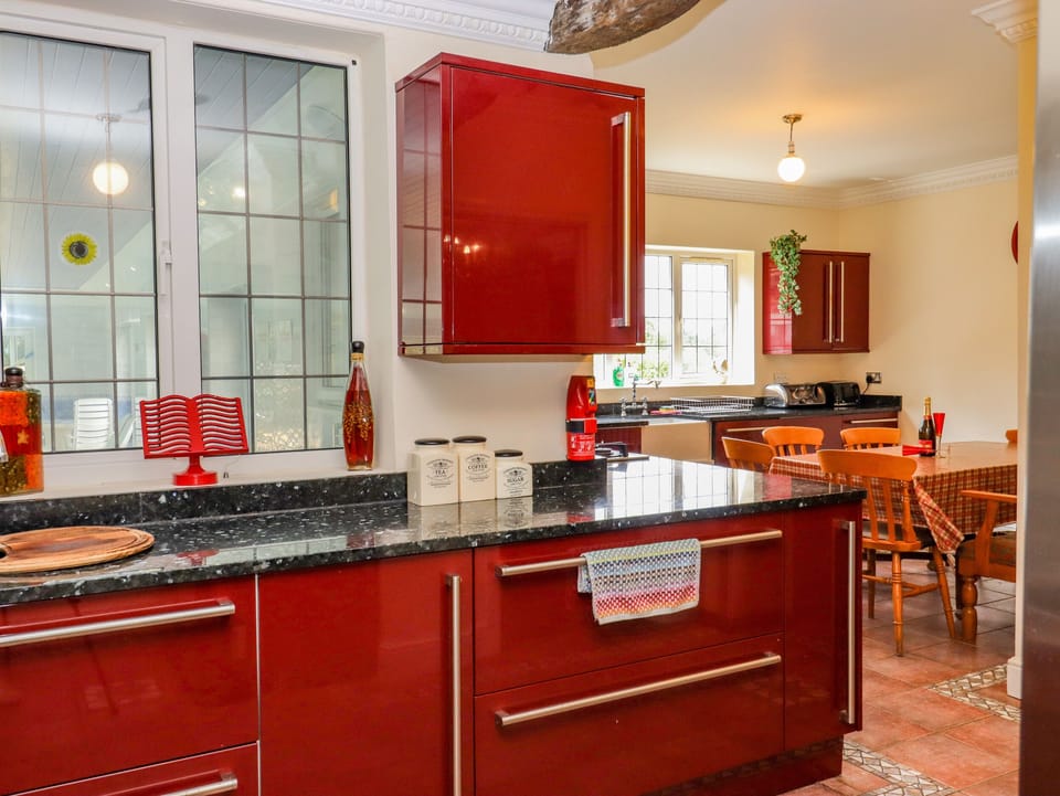 Fridge, dishwasher, electric kettle, toaster