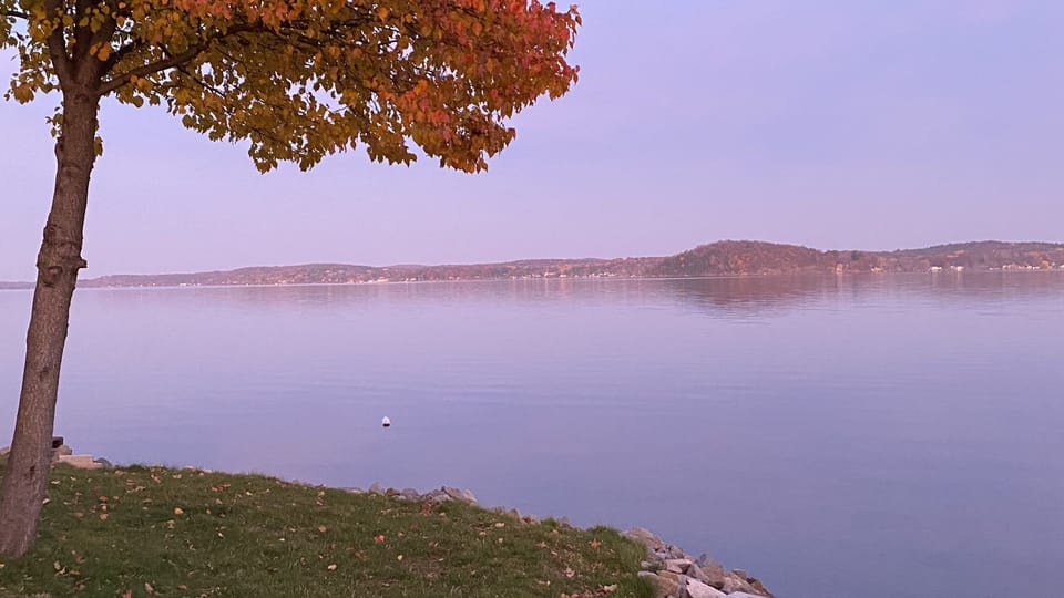 The fall vista across the lake - looking at Snake Hill