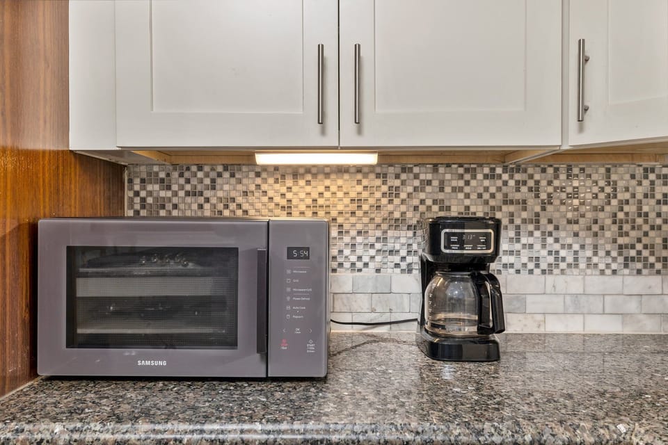Microwave and 12 cup drip coffee maker