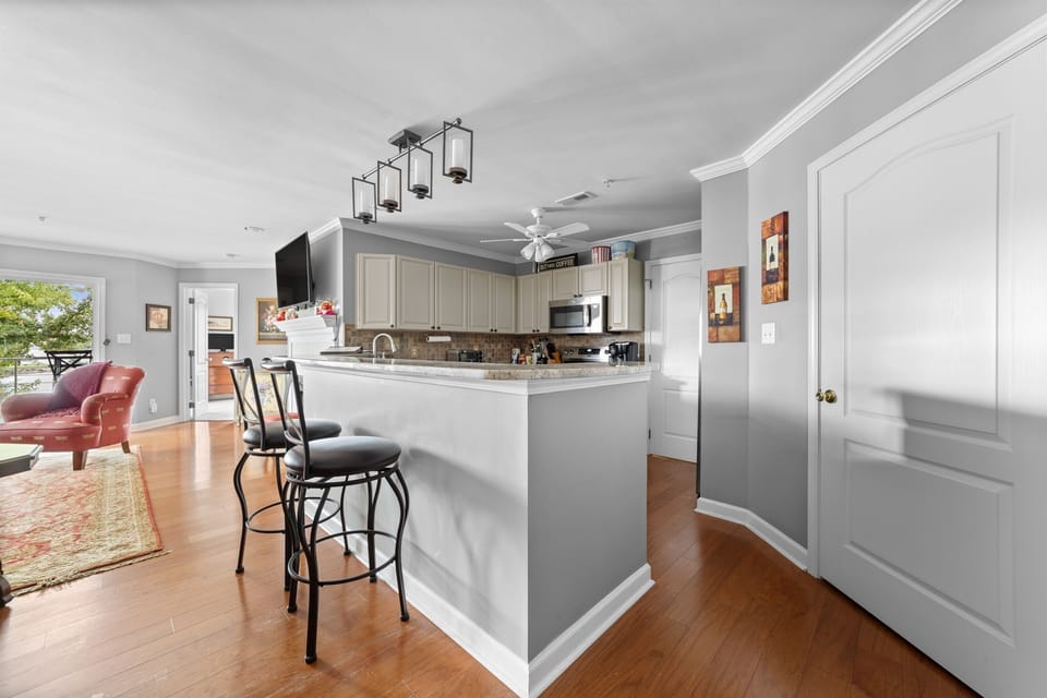 Extra seating at breakfast bar