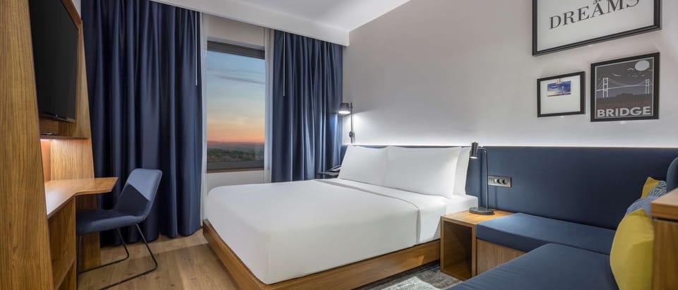 In-room safe, desk, laptop workspace, blackout drapes