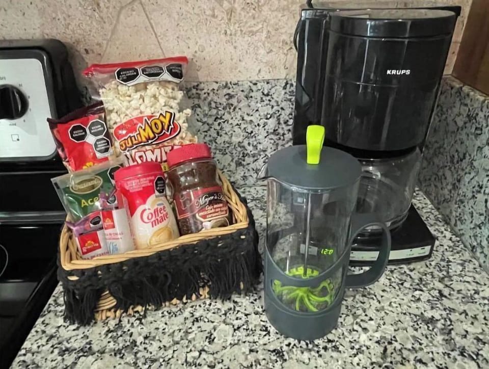 Choose drip or French press coffee, and enjoy a welcome basket on arrival!
