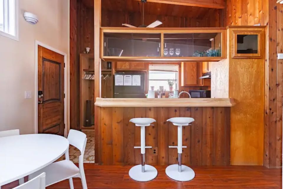 Dine in style! Our chic eating area is the perfect spot to savor meals