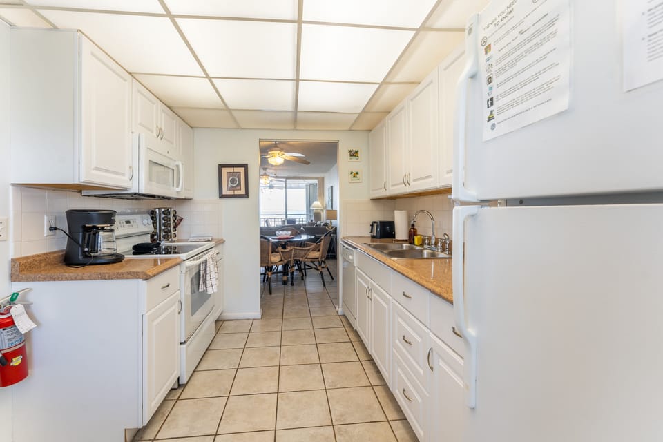 Fully-equipped kitchen gives you at-home convenience for meals and snacks.