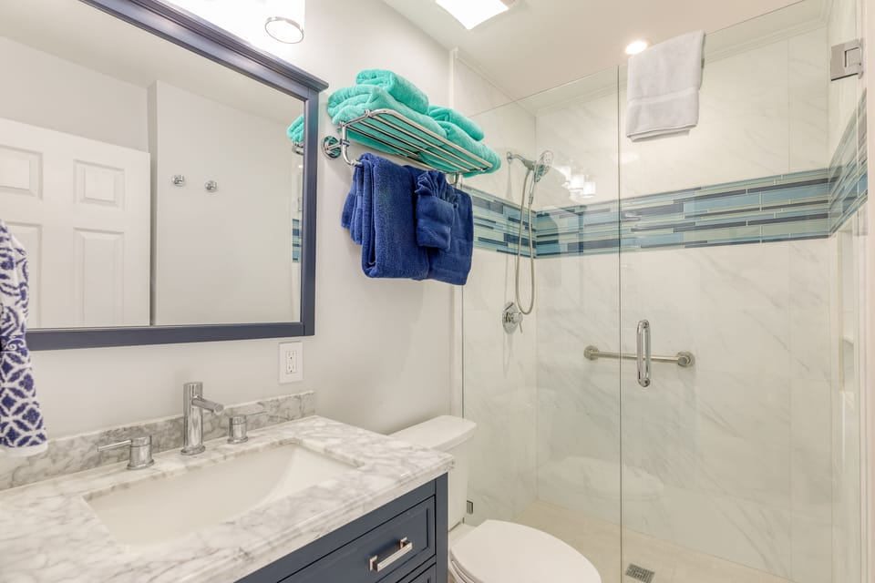 Bathroom 2 offers a shower.