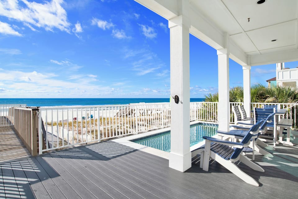 Featuring a private, heated pool overlooking the Gulf