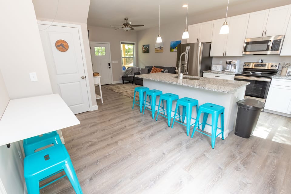 Dining room seating for eight.