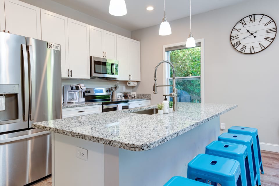 First floor fully stocked kitchen. 