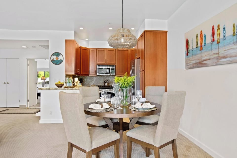 This charming dining space is where pancakes flip perfectly, laughs echo softly, and morning light dances on your plate    